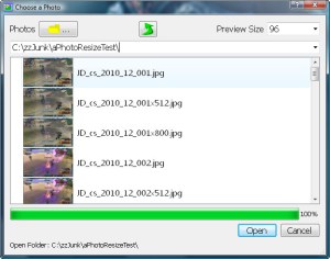 PhotoOpenDialog with preview at 96 pixels
