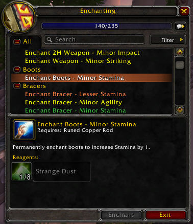 Low level Strange Dust required