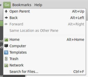 File Manager Go Menu