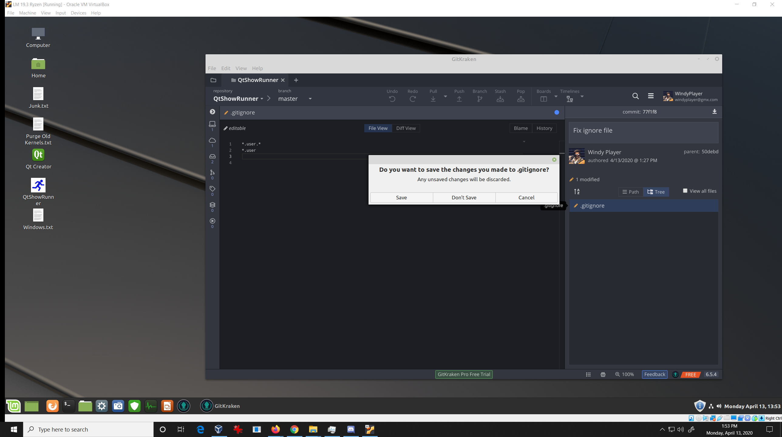 GitKrakenOnLinuxVM_MenuLocksSystemAfterFileEdit